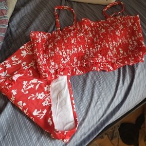 Red swim suit